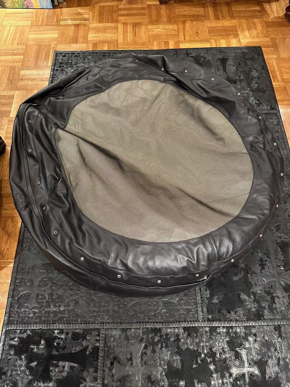 Chrome Hearts Miscellaneous Chrome Hearts Leather Bean Bag Black