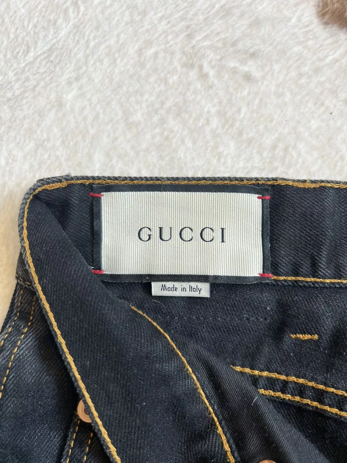 Gucci Denim black embroidered gucci jeans