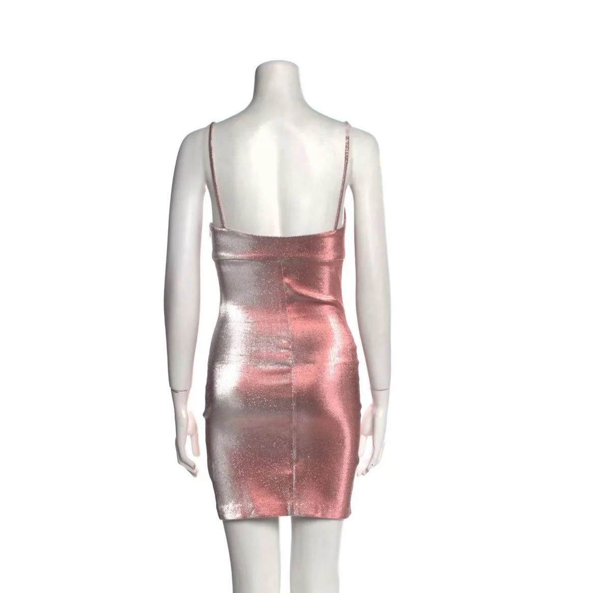 Area Mini Dresses AREA METALLIC MINI DRESS Silver