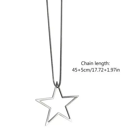 Other Necklaces Other Hollow Star Pendant Necklace Silver