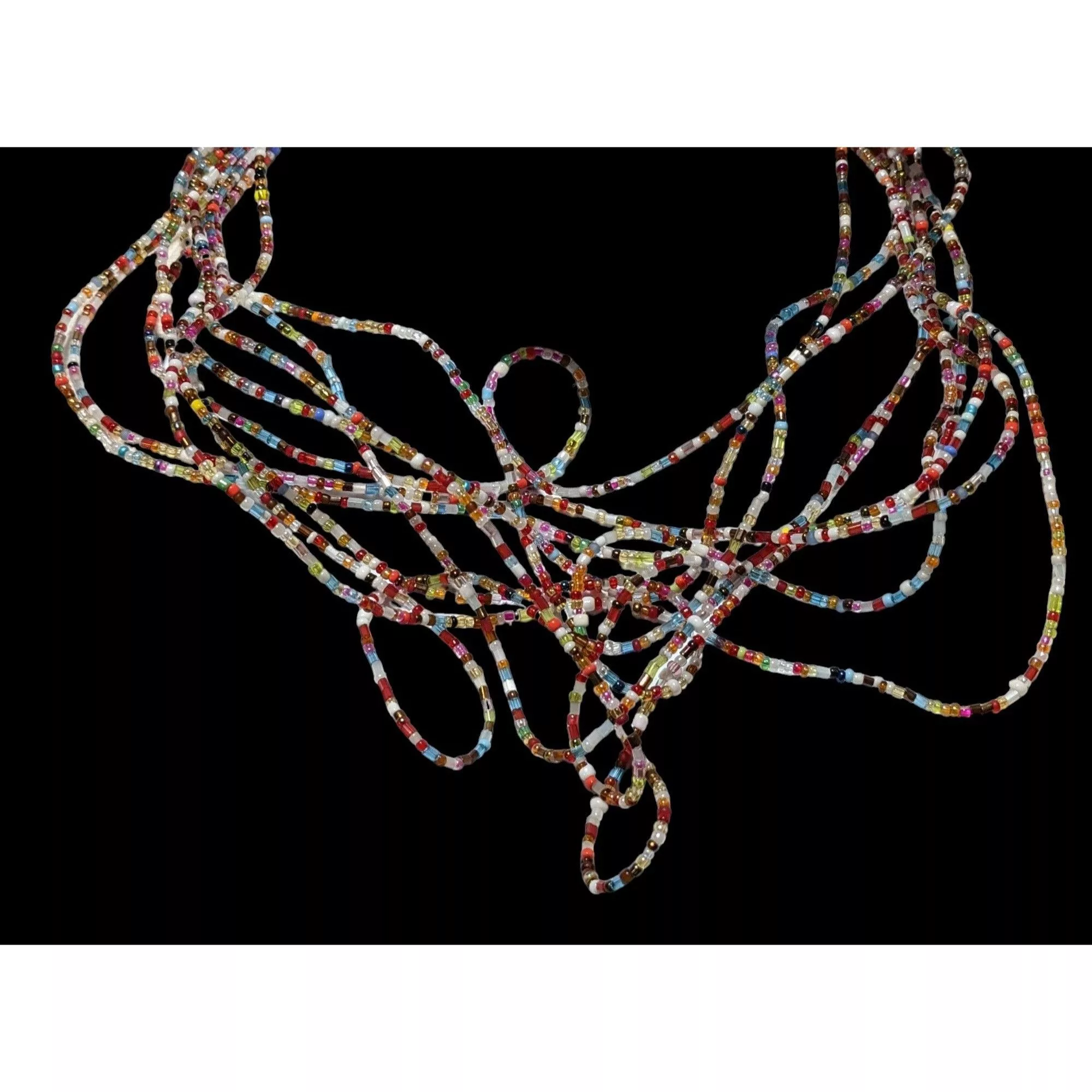 Other Necklaces Other Chaotic Rainbow Beaded Necklace Multi