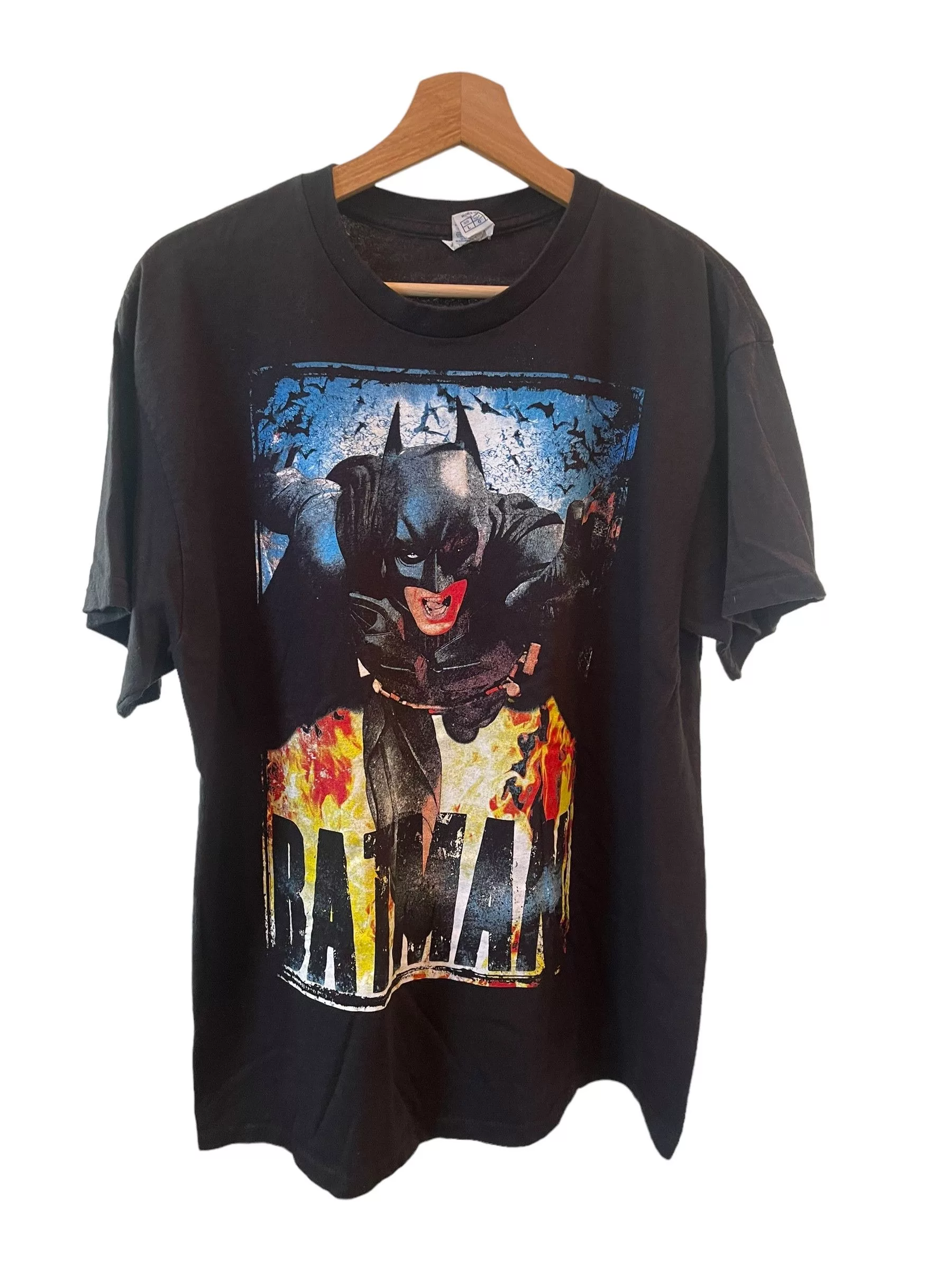 DC Comics Short Sleeve T Shirts DC Comics × Vintage 2008 Batman: The Dark Knight Movie Promo T-shirt Black