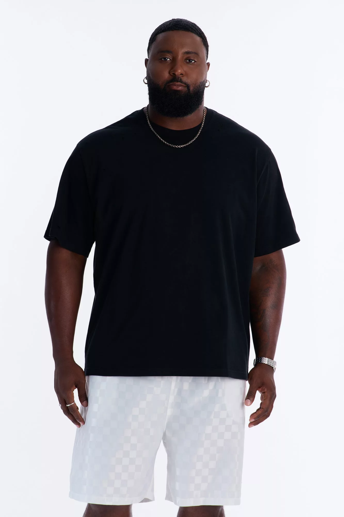 Destructed Crewneck Tee - Black