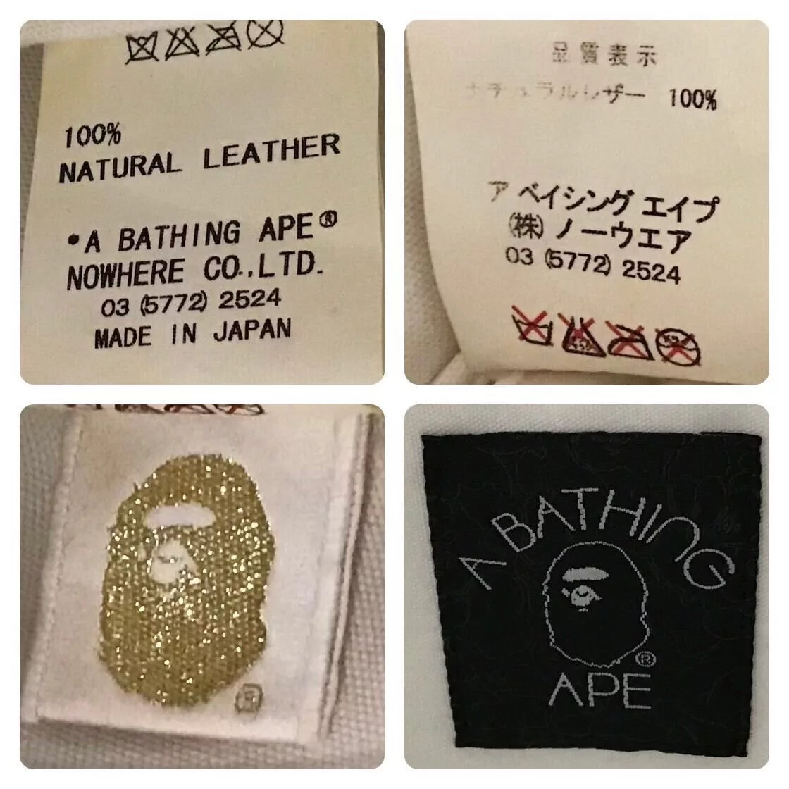 Bape Bags Luggage Bape × Nigo BAPE camo Embossed Leather Shoulder Tote Bag a bathing ape White