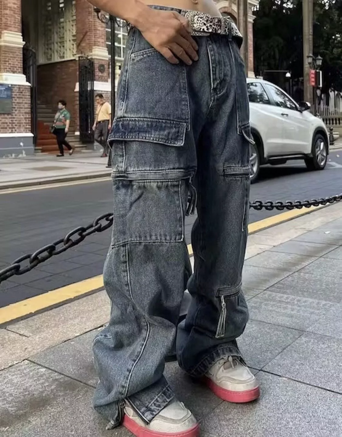 Japanese Brand Denim Japanese Brand × Jean Y2k Baggy Cargo Pants Denim Baggy Jeans Trousers Blue Streetwear