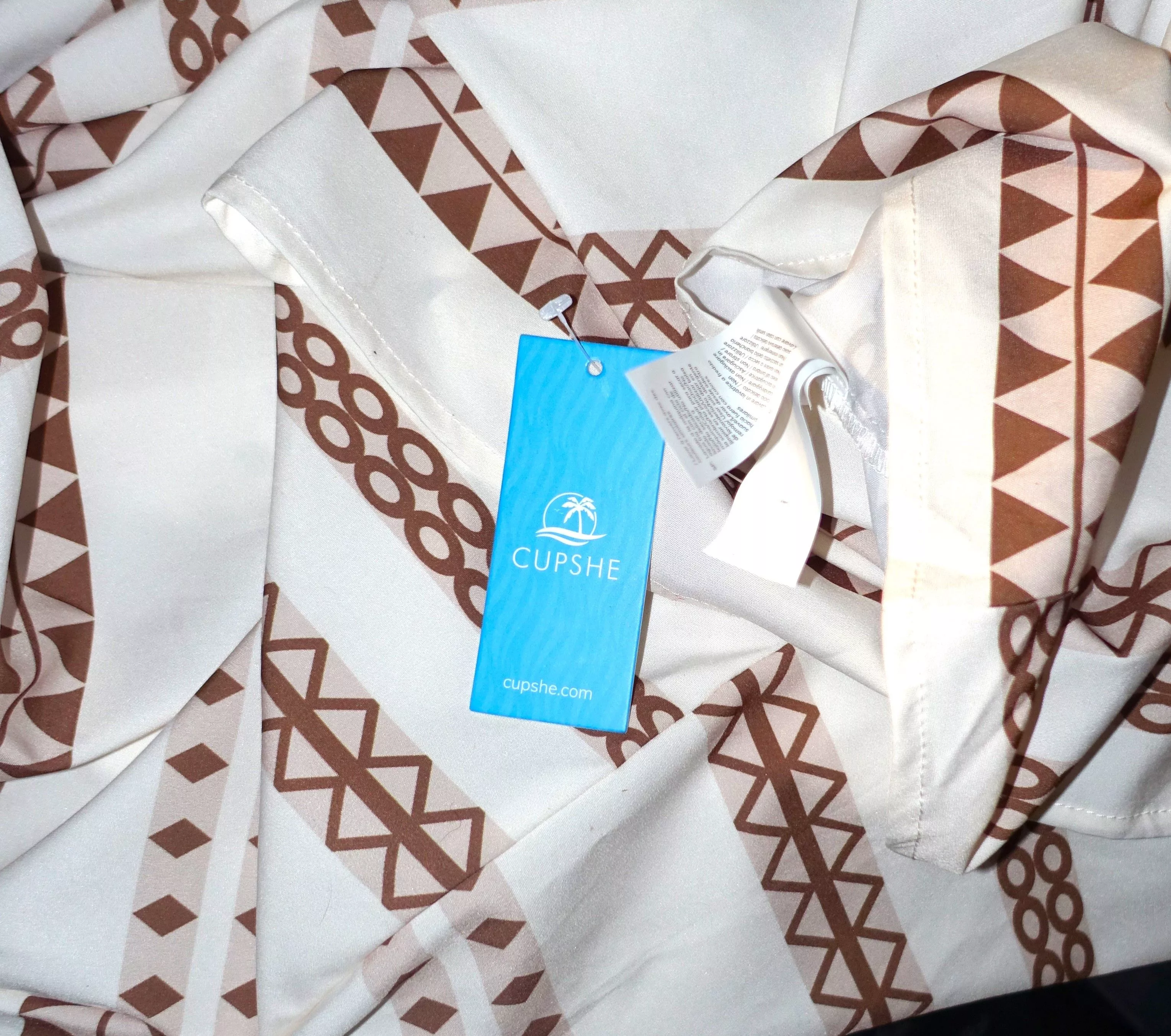 Other Mini Dresses Other Cupshe Brown Beige Boho Dress L NWT Multi