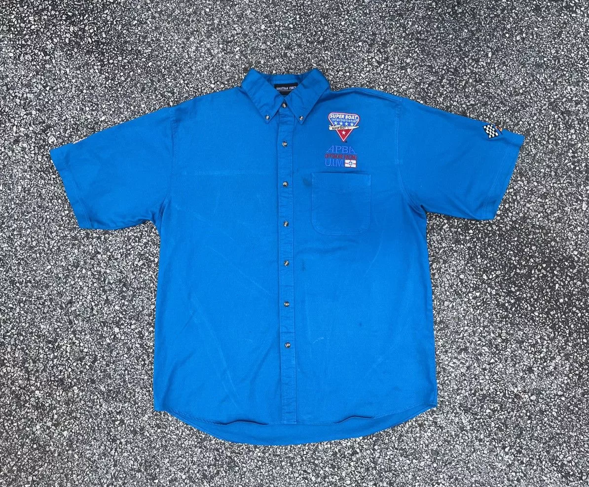 Vintage Shirts Button Ups Vintage Racer Blue Button Up