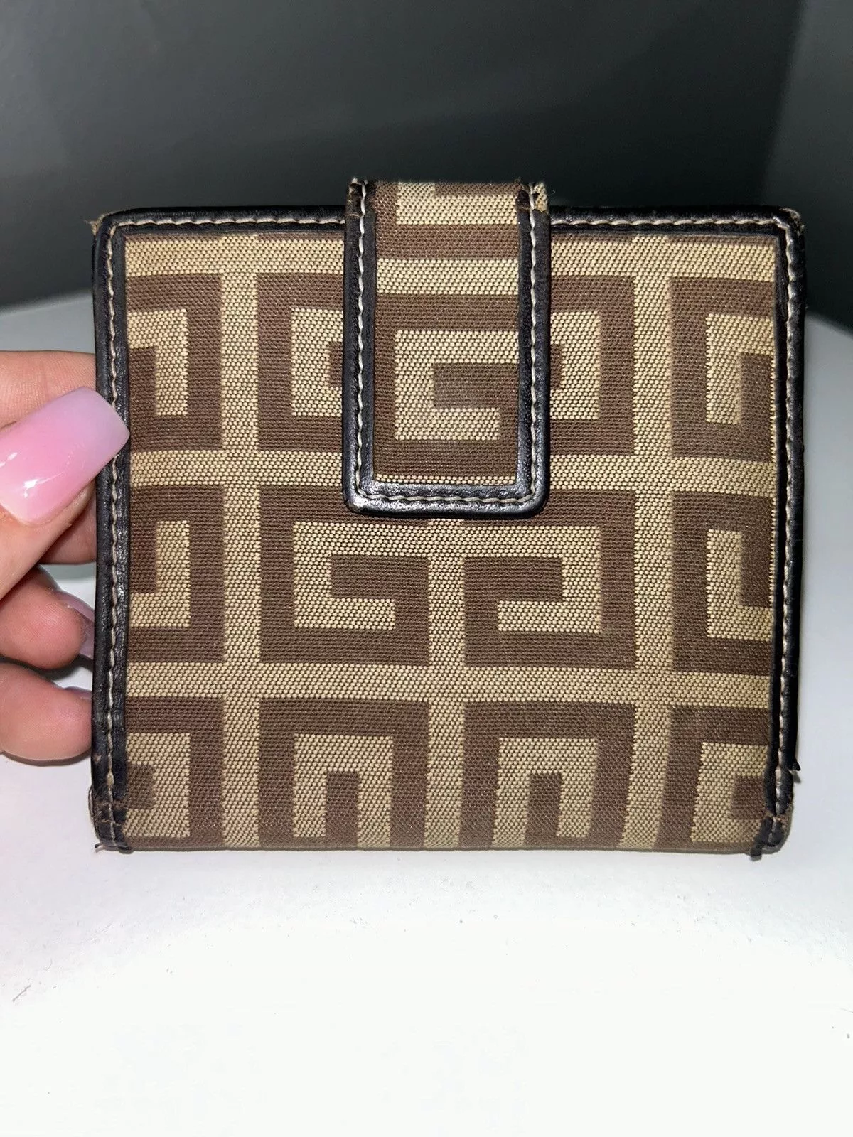 Givenchy Wallets Givenchy Monogram Canvas Compact Wallet YO0064 Brown