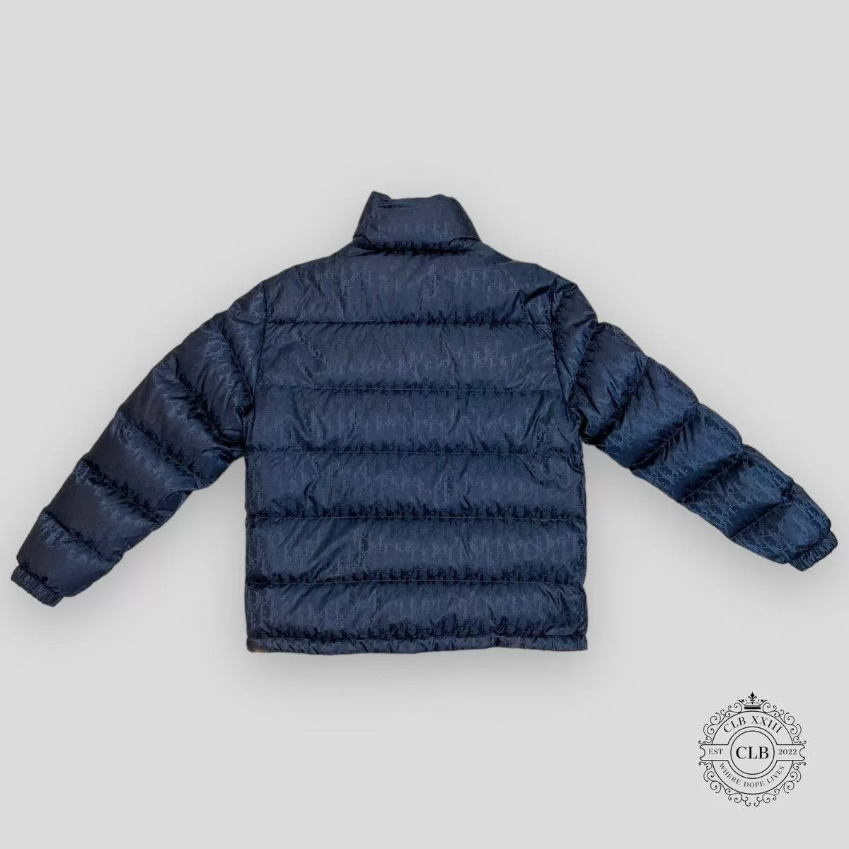 Dior Heavy Coats DIOR OBLIQUE DOWN JACKET - NAVY BLUE