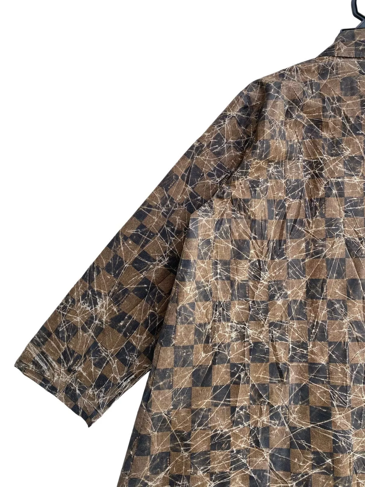 Fendi Jackets Fendi × Vintage 80s FENDI zucca all overprinted checkerboard oversize jacket Brown
