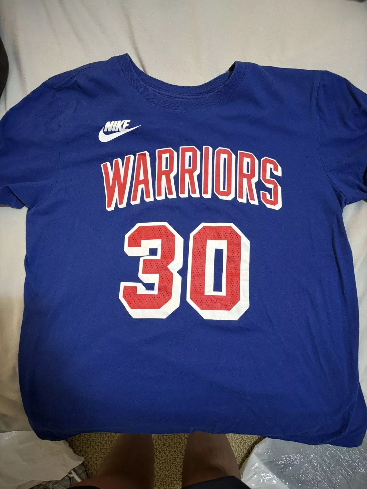 NBA Short Sleeve T Shirts NBA Warriors Year 0 Tee Blue