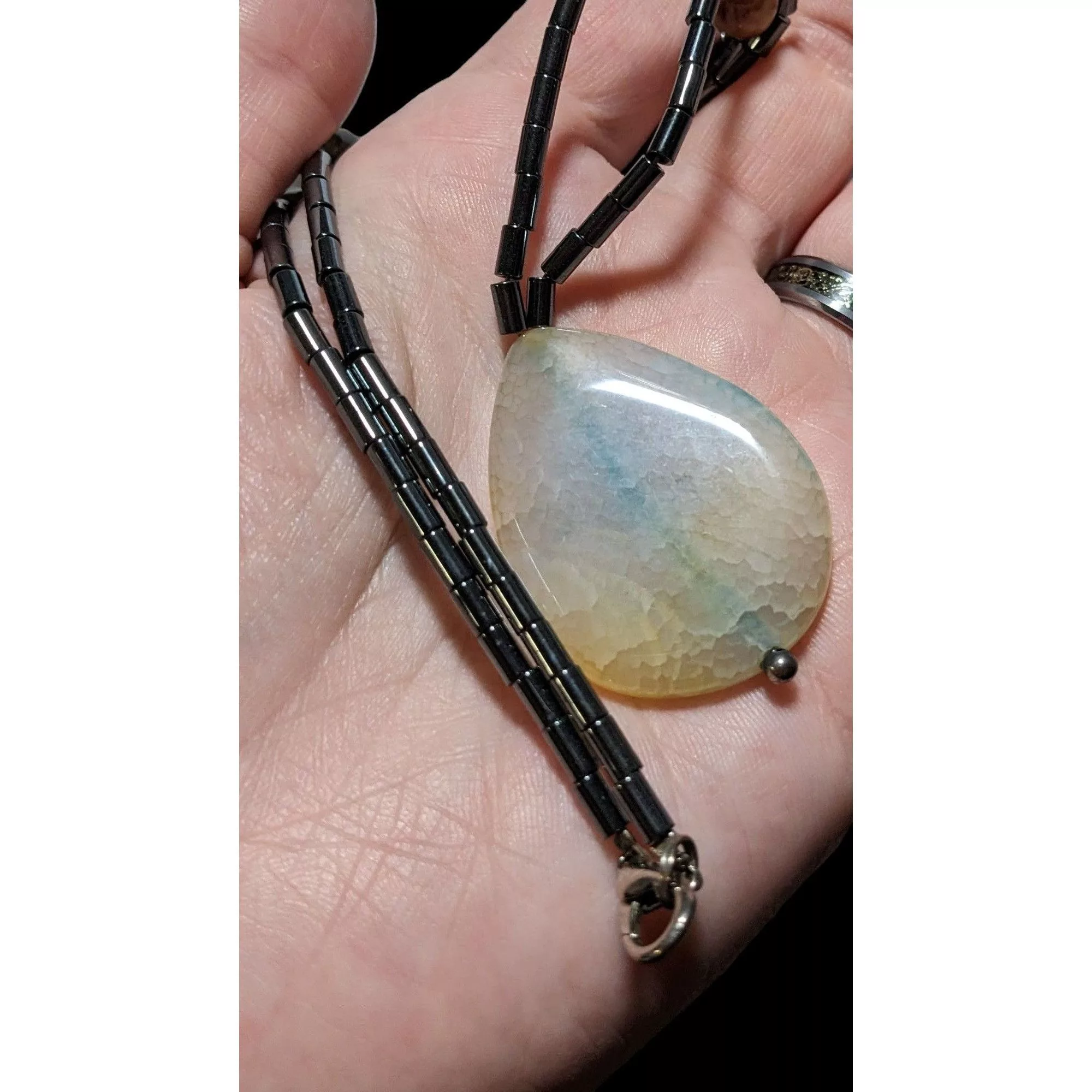 Other Necklaces Other Hematite Agate Teardrop Necklace Multi