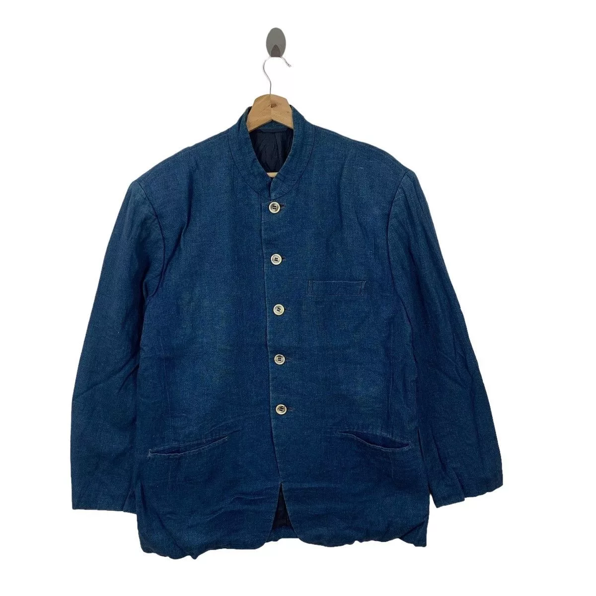 Designer Light Jackets Designer Vintage Lautremont Men Co Ltd Button Jacket Blue