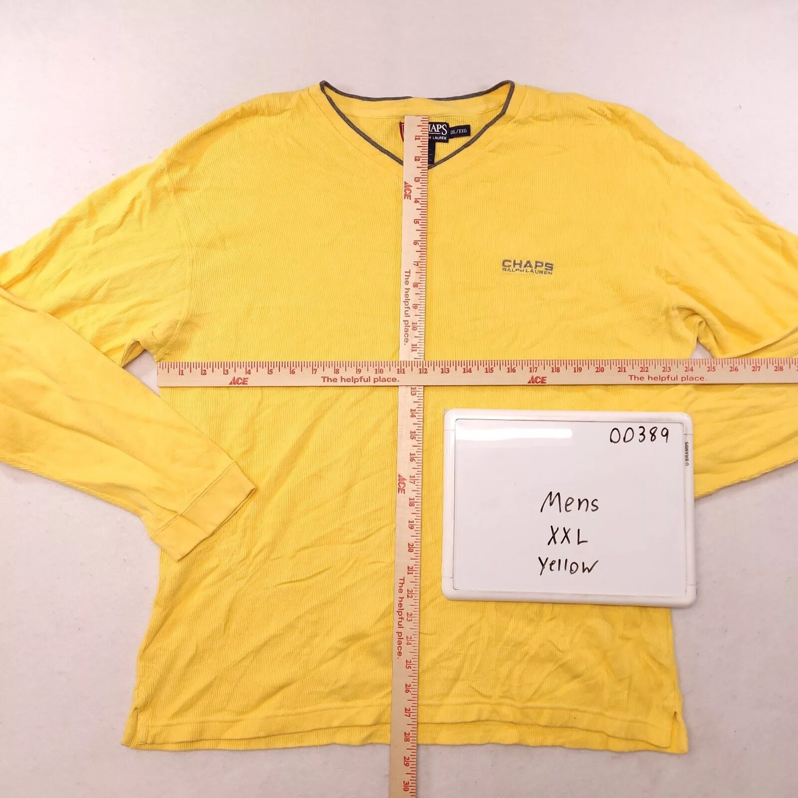 Chaps Sweaters Knitwear Chaps Long Sleeve Pullover Sweater Mens Size 2XL Yellow