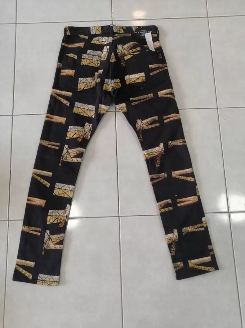 Designer Denim Designer × Japanese Brand SHAREEF PRINTED JEANS Black