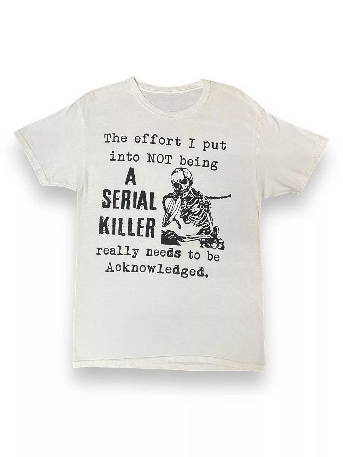 20471120 Short Sleeve T Shirts 20471120 VINTAGE TEE ART OF MOVIE SERIAL KILLER NEED TO ACKNOWLEDGE White