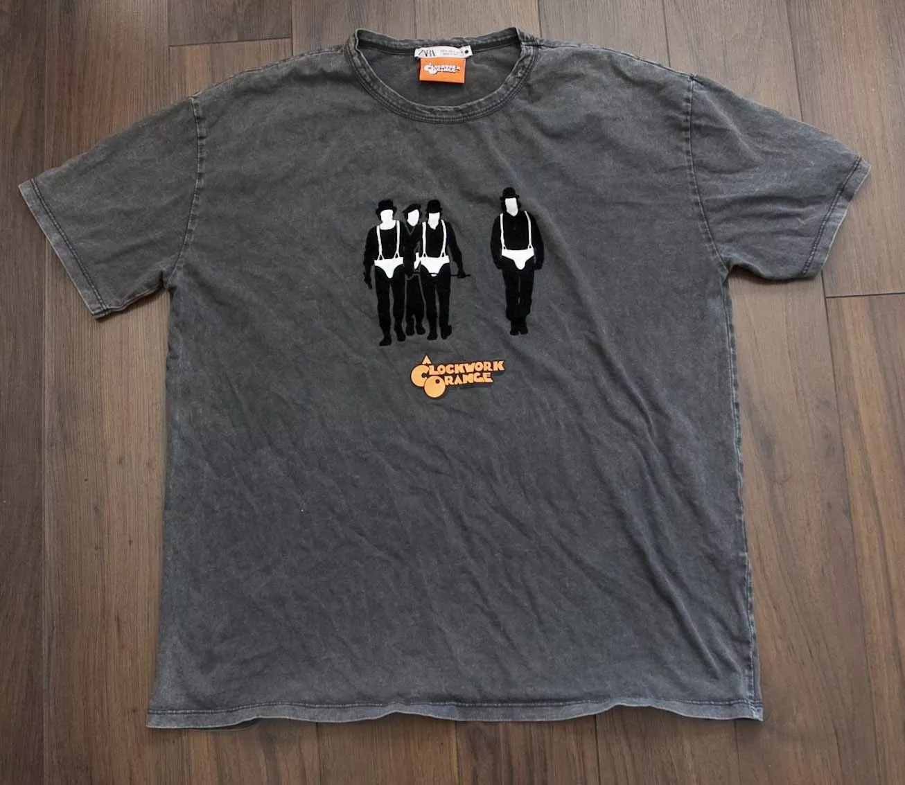 Zara Short Sleeve T Shirts Clockwork Orange x Zara T Shirt Size S Movie Gray Vintage