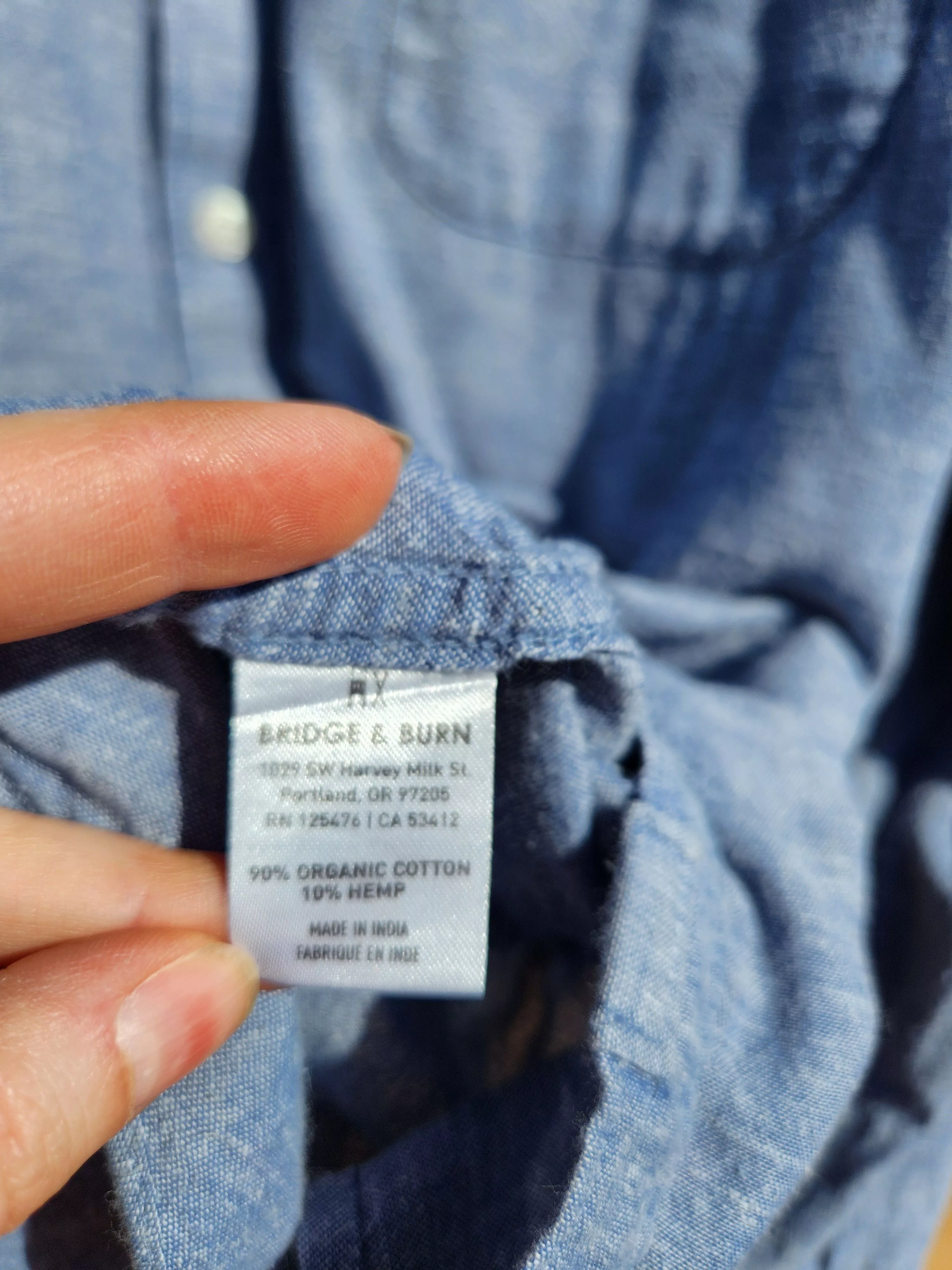 Bridge & Burn Shirts Button Ups Bridge & Burn Bridge and Burn Chambray Blue