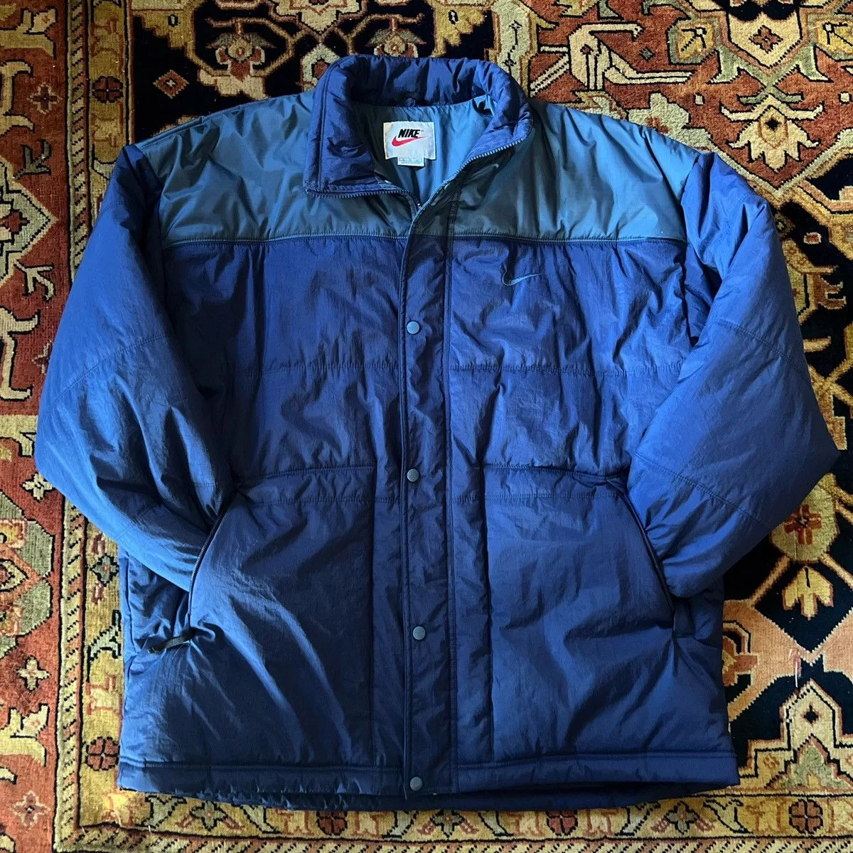 Nike Heavy Coats Vintage 90s Nike Puffer Jacket size XL Blue