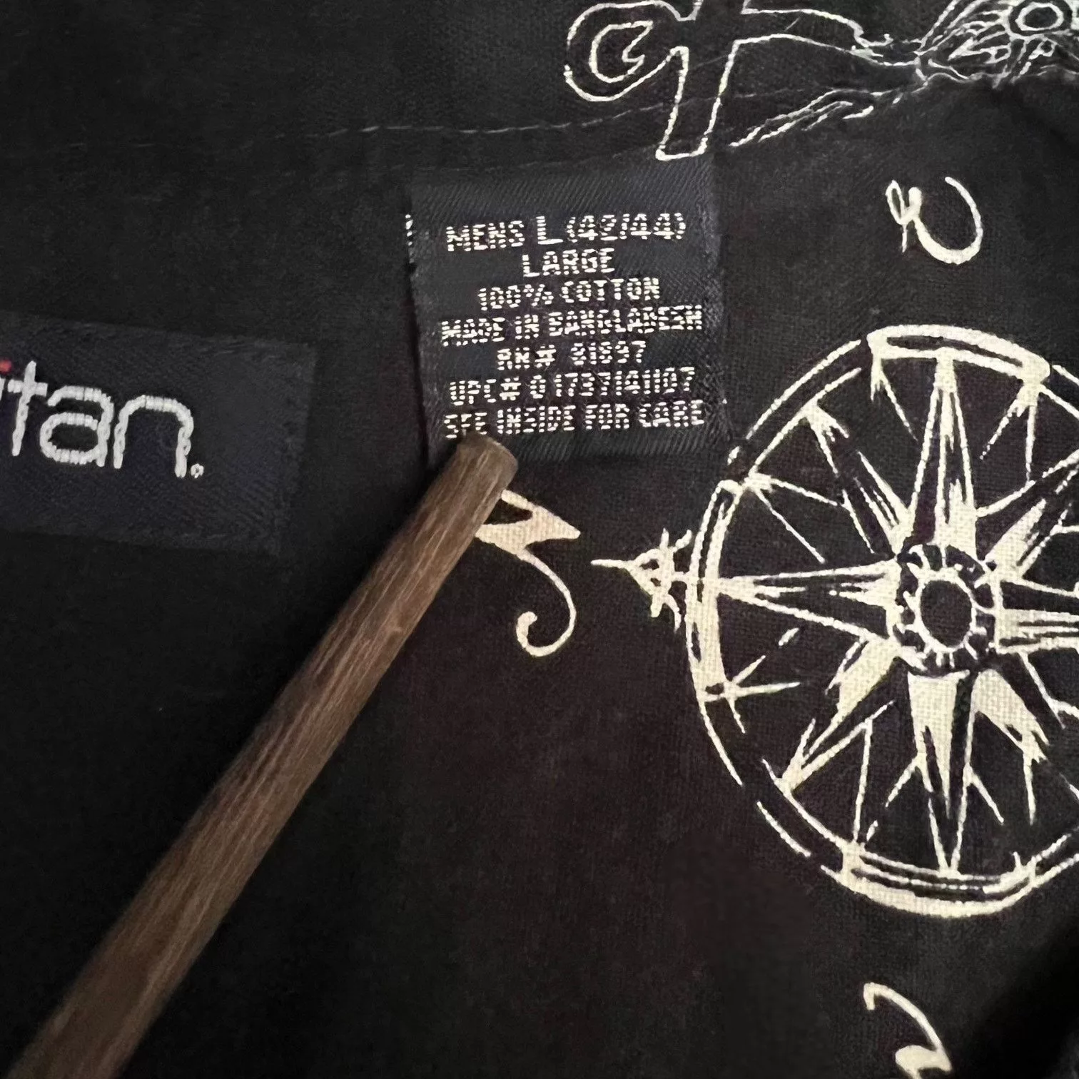 Puritan Shirts Button Ups Puritan Black Short Sleeve Button Up Shirt Boats and Compass
