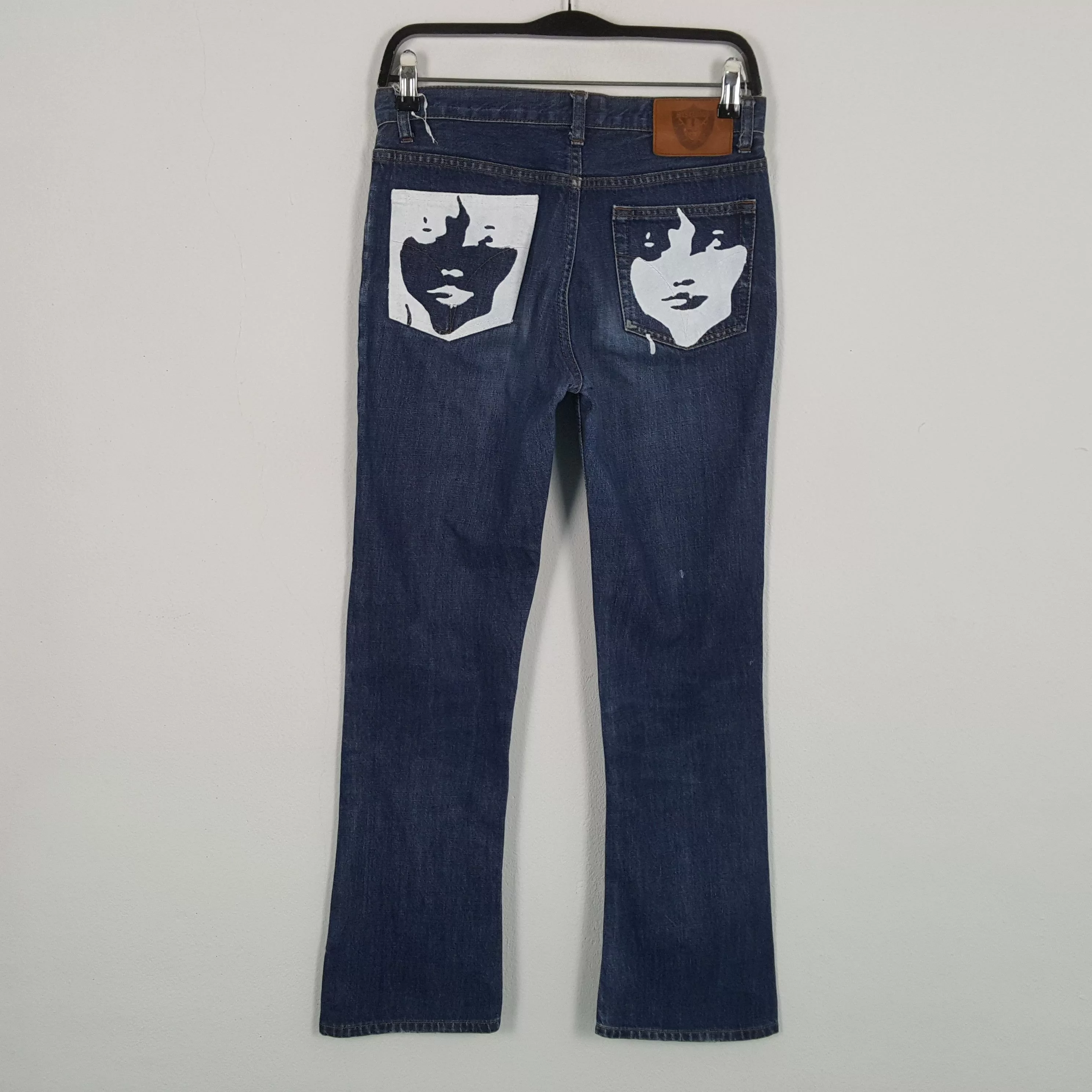 Hysteric Glamour Jeans Hysteric Glamour × Japanese Brand × Vintage HYSTERIC GLAMOUR X Raiders Style Japanese Brand Custom Jeans Blue