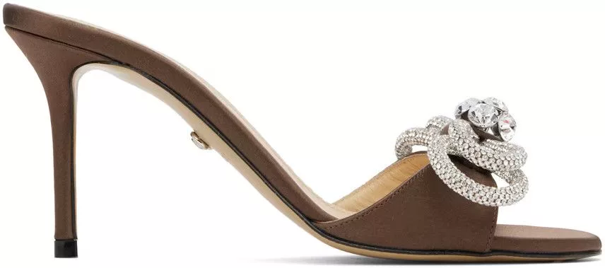 MACH & MACH Mules MACH & MACH o1s22i1n0724 Silk Satin Mules in Brown
