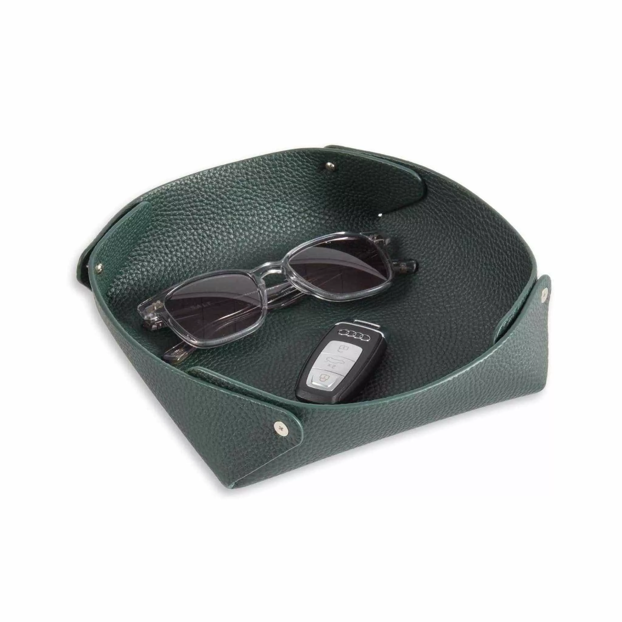 Luxe Leather Valet Tray – Pebbled Finish - Curated Home Decor
