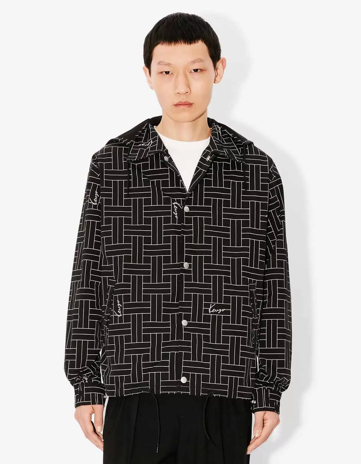 Kenzo Light Jackets Kenzo Black Kenzo Weave Windbreaker
