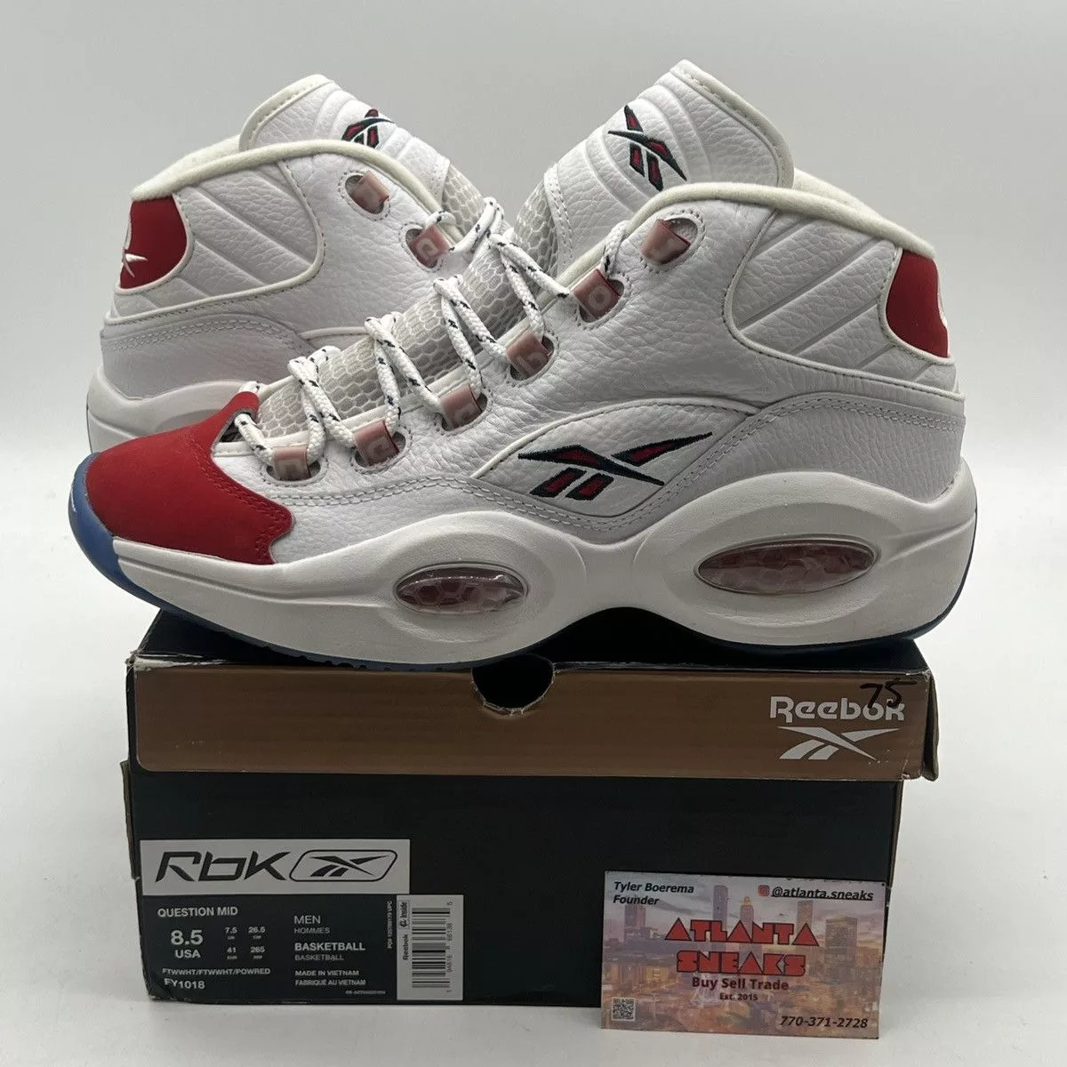 Reebok Hi Top Sneakers Reebok Question mid red toe White
