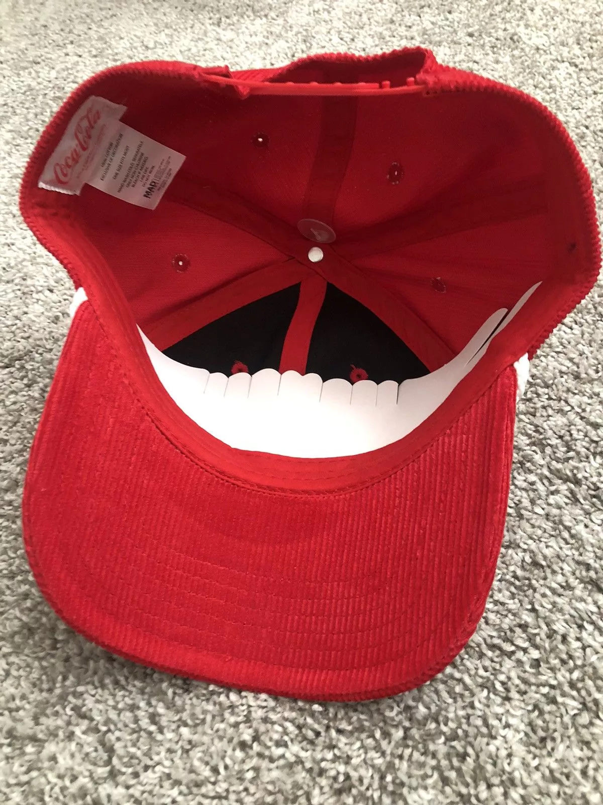 Coca Cola Hats Coca Cola Coca-Cola Corduroy Red Snapback Hat
