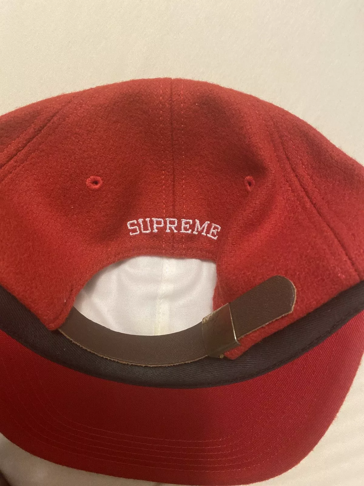 Supreme Hats Supreme S logo Wool Fall/Winter 2015 Red