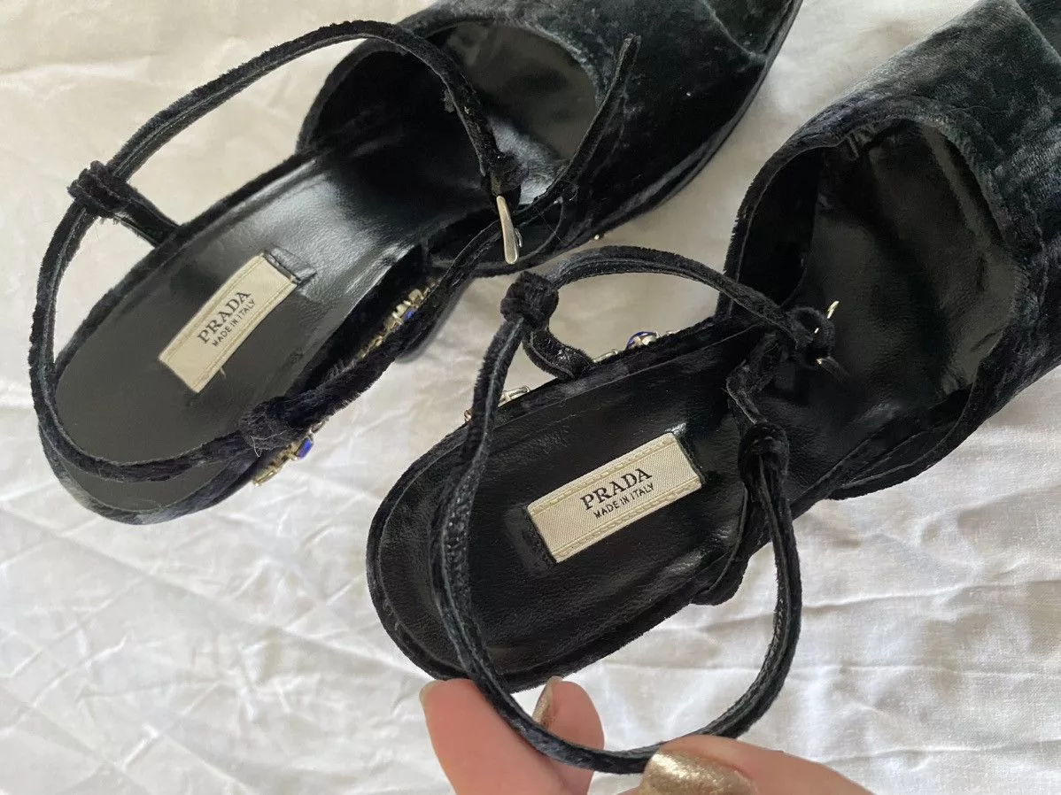 Prada Sandals vintage podium platform sandals Prada Fall 2004 Gray