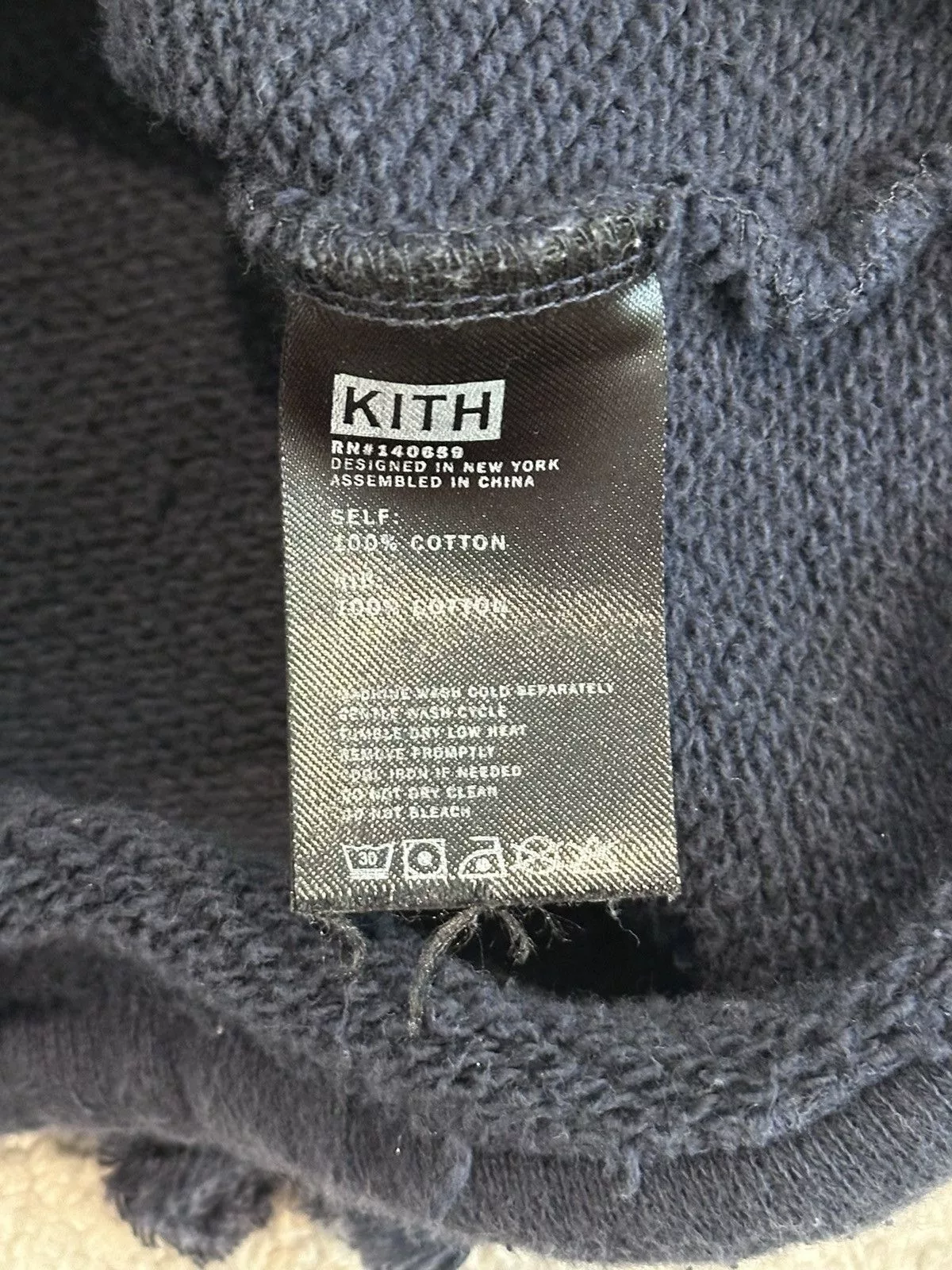 Kith Short Sleeve T Shirts Navy Blue Kith Sweatshirt Tee