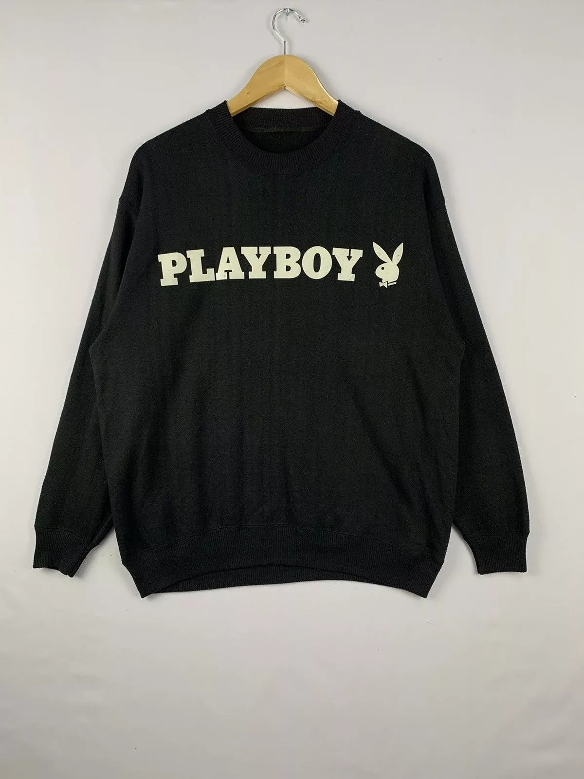 Playboy Sweatshirts Hoodies Playboy × Vintage Playboy Big Logo Sweatshirt Black Large