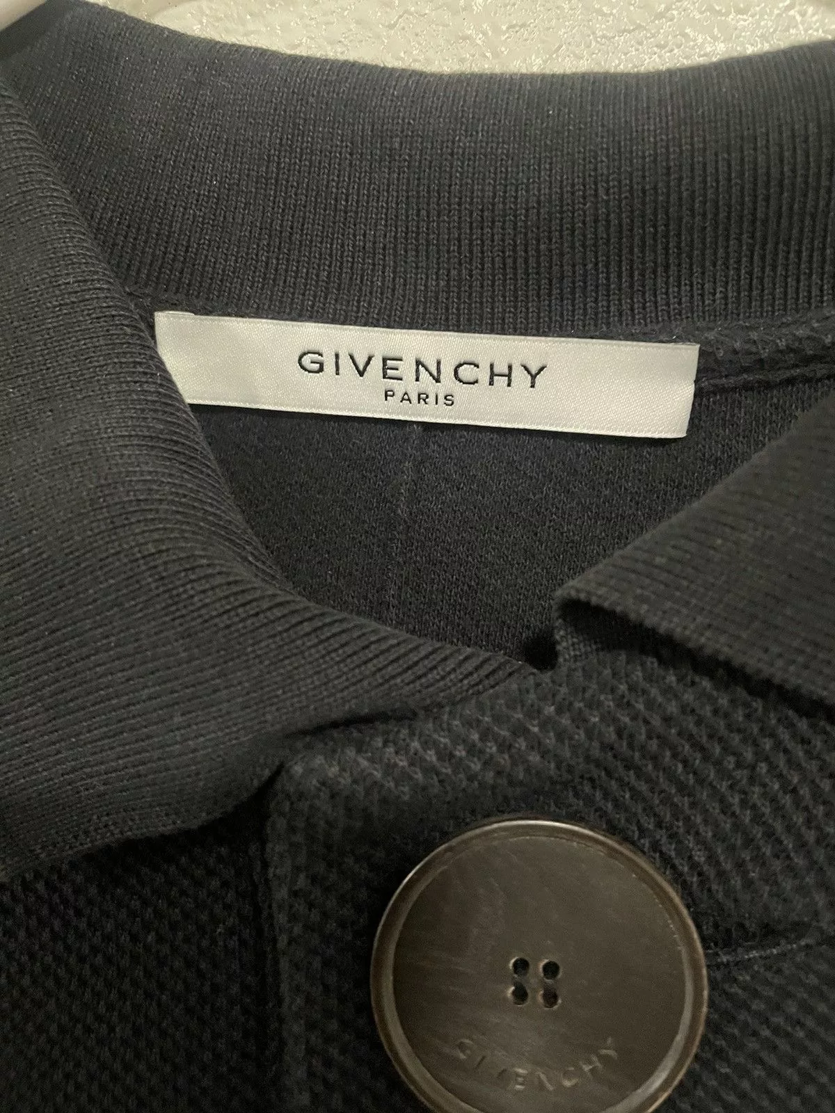 Givenchy Polos Givenchy Black Oversize Button Polo