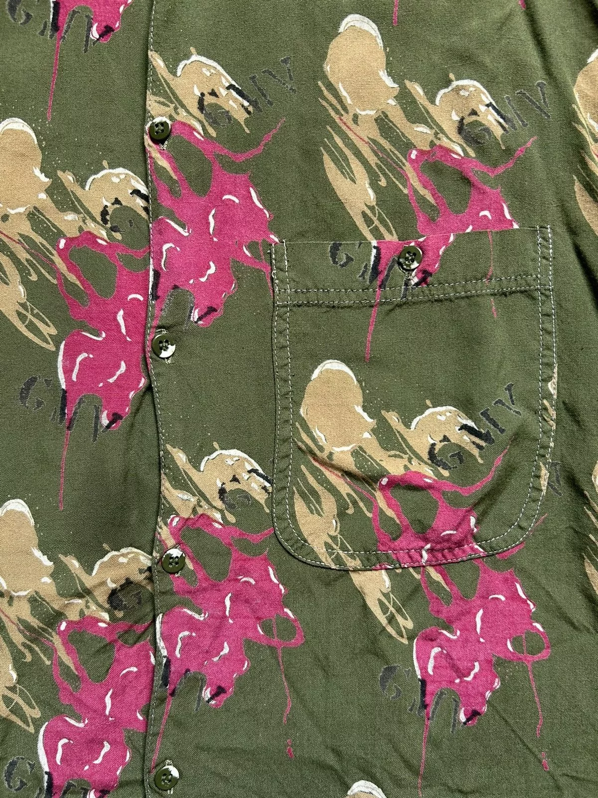 Vintage Shirts Button Ups Vintage 60s Rayon Button Up Single Needle Goouch India Green