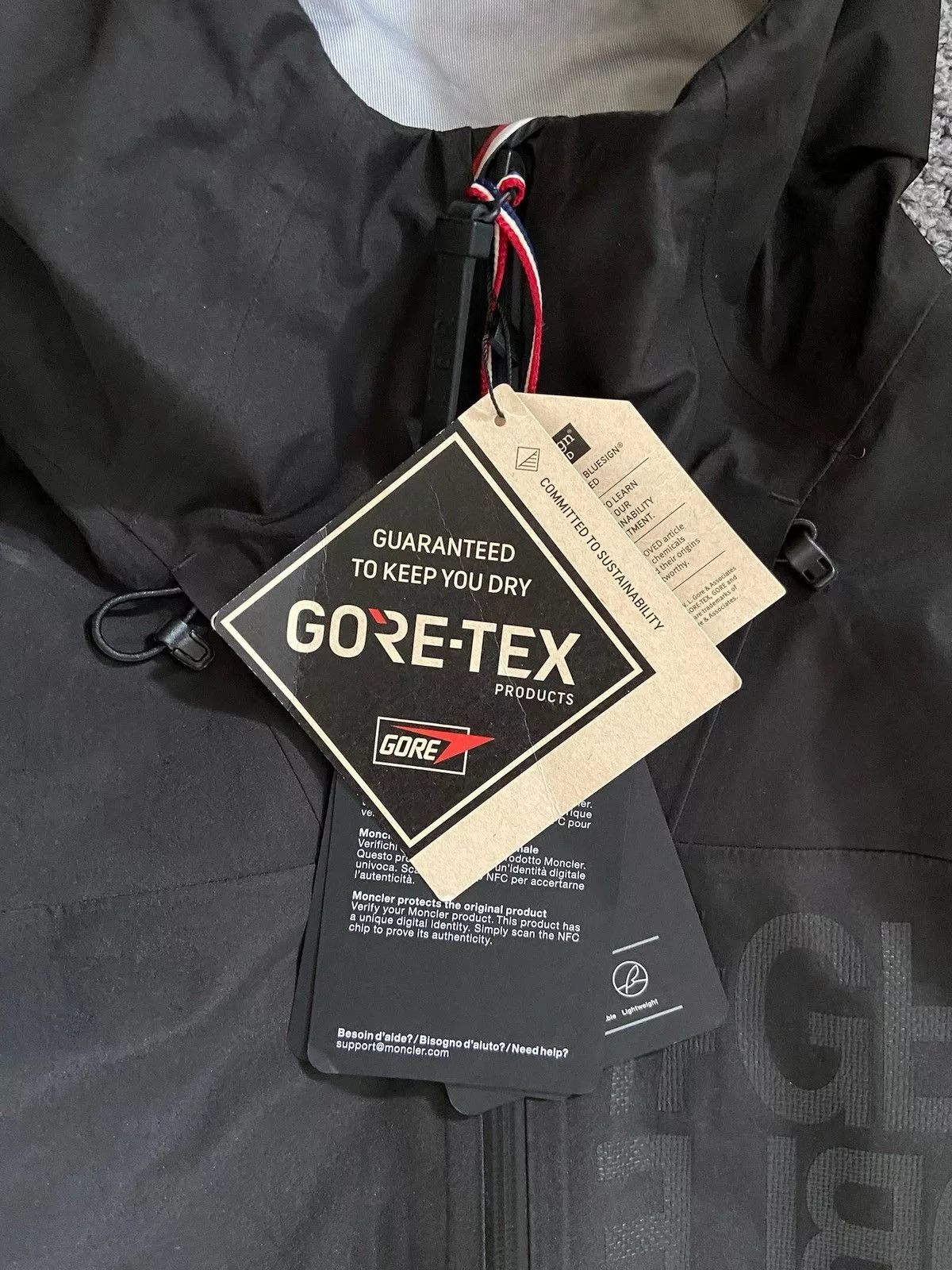 Moncler Light Jackets Moncler Gortex Windbreaker Black