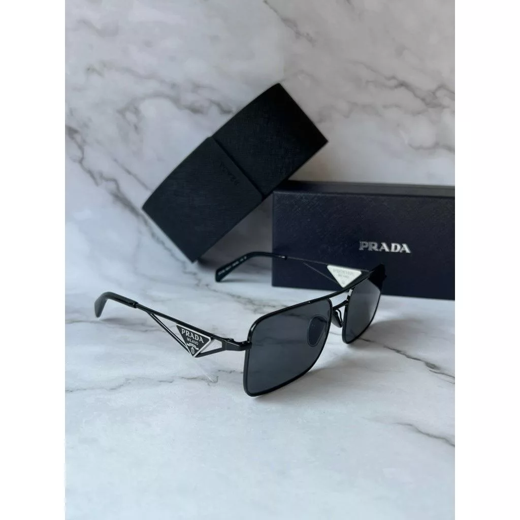 Prada Sunglasses NEW Prada PR A52S Aviator Sunglasses Polarized Black