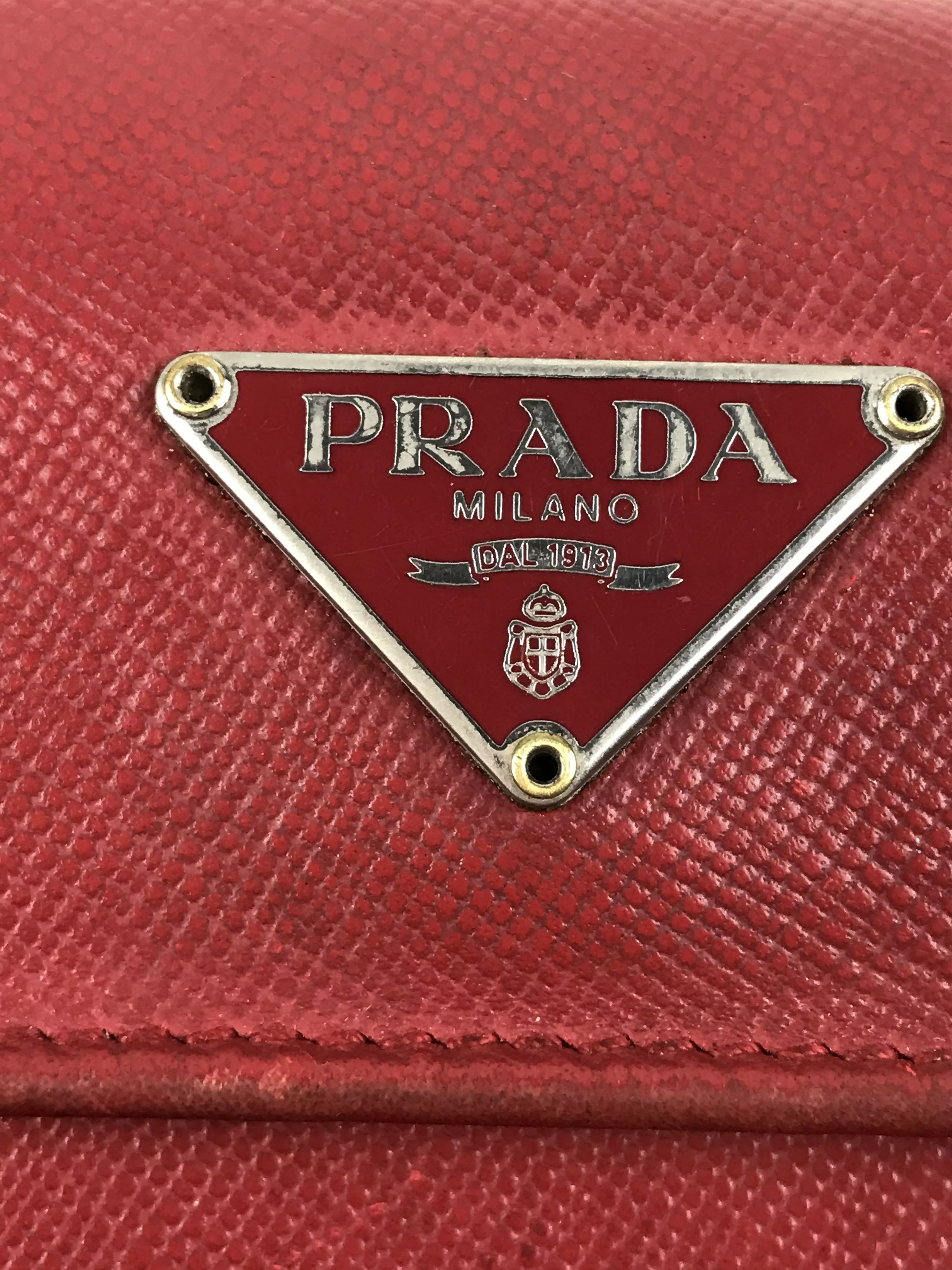 Prada Wallets Prada × Vintage Vintage Prada Red Logo Trifold Wallet Luxury
