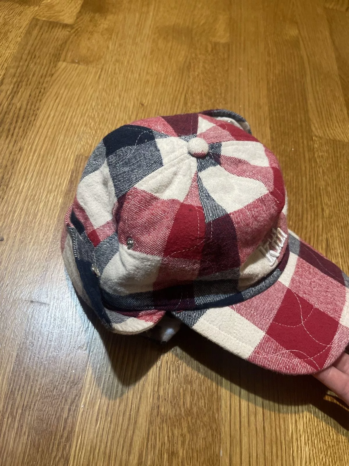 Kith Hats Kith Quilted Patchwork Ear Flap Cap Red