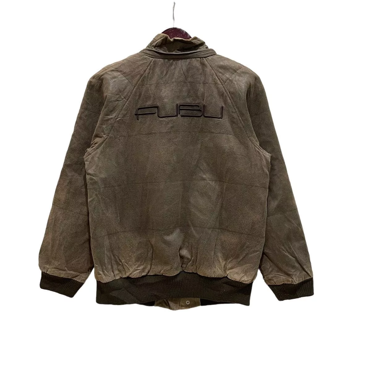 Fubu Bombers FUBU Removable Hoodie Bomber Zipper Jacket Brown Streetwear