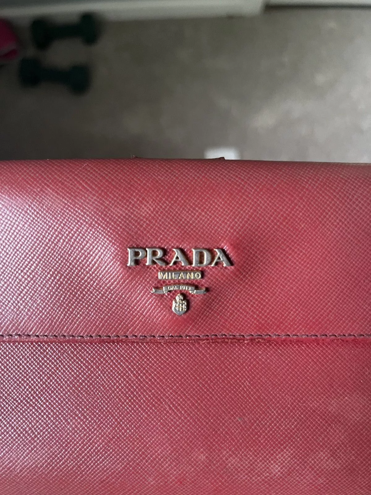 Prada Wallets Prada Fuocco Saffiano Metal Leather Long Flap Wallet Red