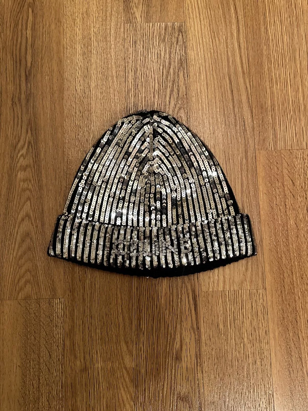 Celine Hats Celine × Hedi Slimane Celine Sequin beanie boy doll Hedi Silmane Black
