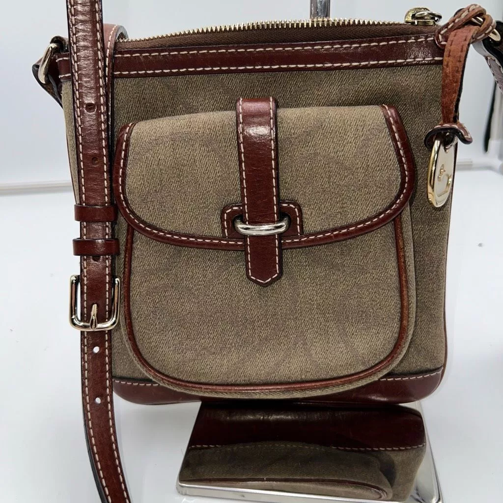 Dooney & Bourke Crossbody Bags Dooney & Bourke Vintage Heart Monogram Crossbody Bag Brown