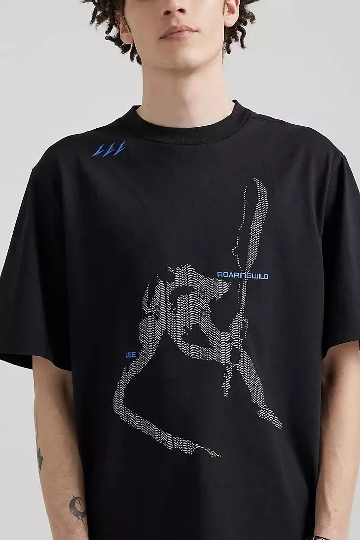 Lee Short Sleeve T Shirts Unisex Lee x ROARINGWILD Oversized Graphic Tee Black