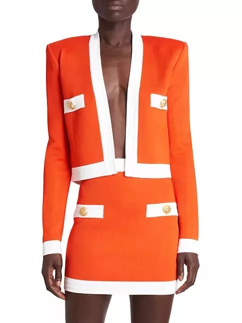 Balmain Sweaters Balmain o1w1db10624 Cardigan in Orange
