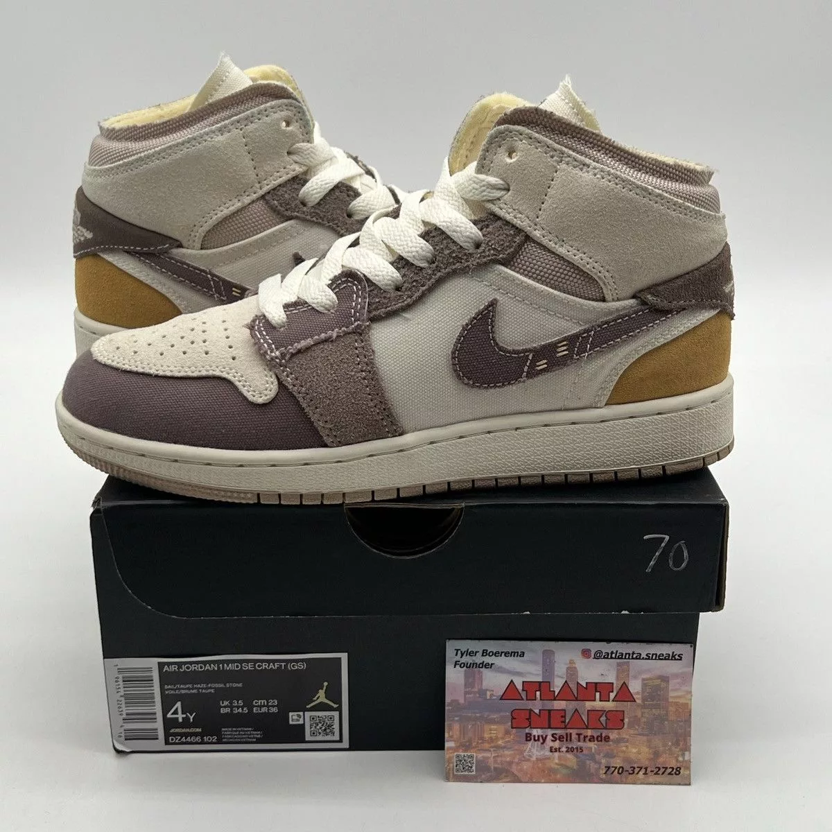 Nike Hi Top Sneakers Nike Air Jordan 1 Mid Craft Inside out taupe haze Brown