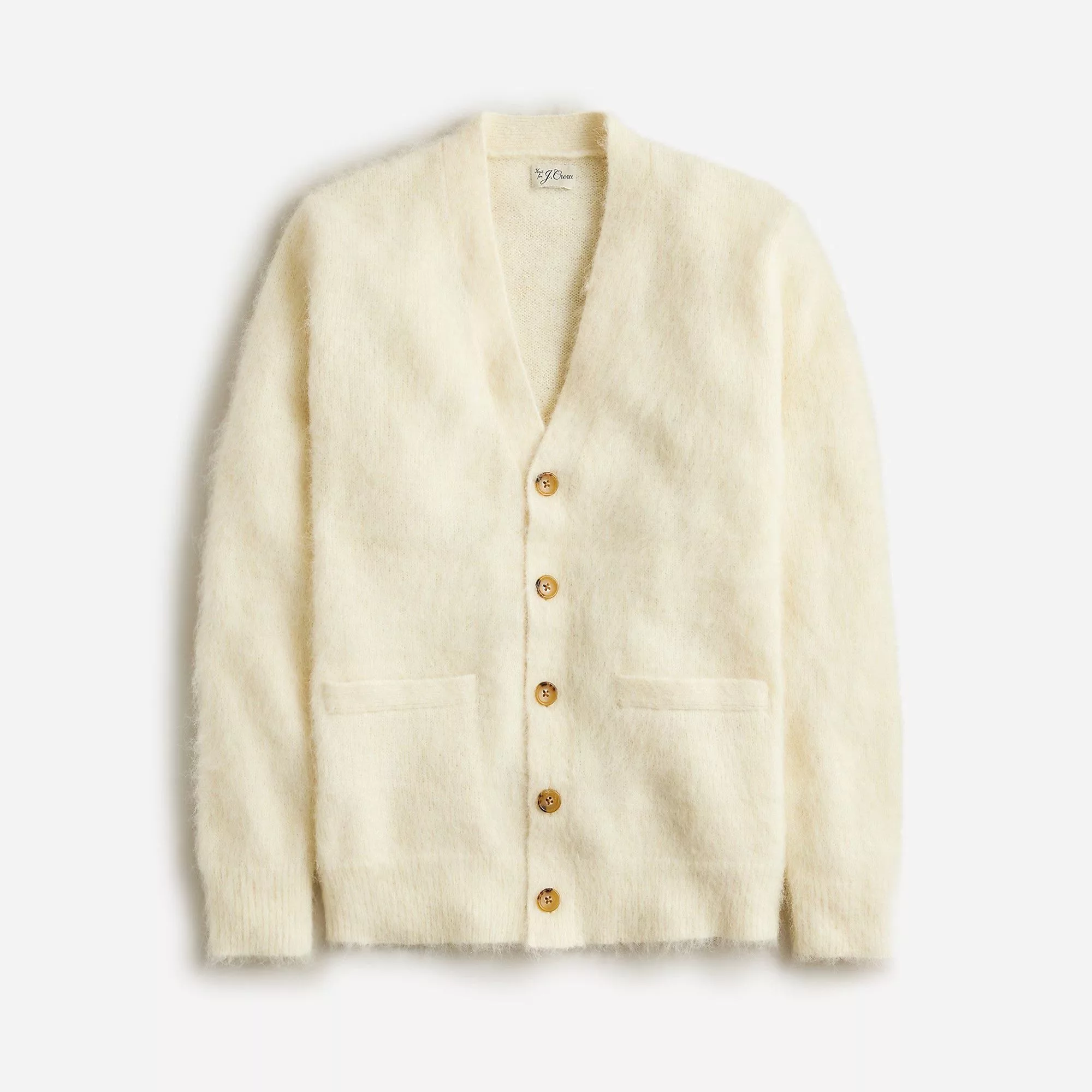 J.Crew Sweaters Knitwear J.CREW Men's Alpaca-Blend V-Neck Cardigan Sweater Vanilla Beige