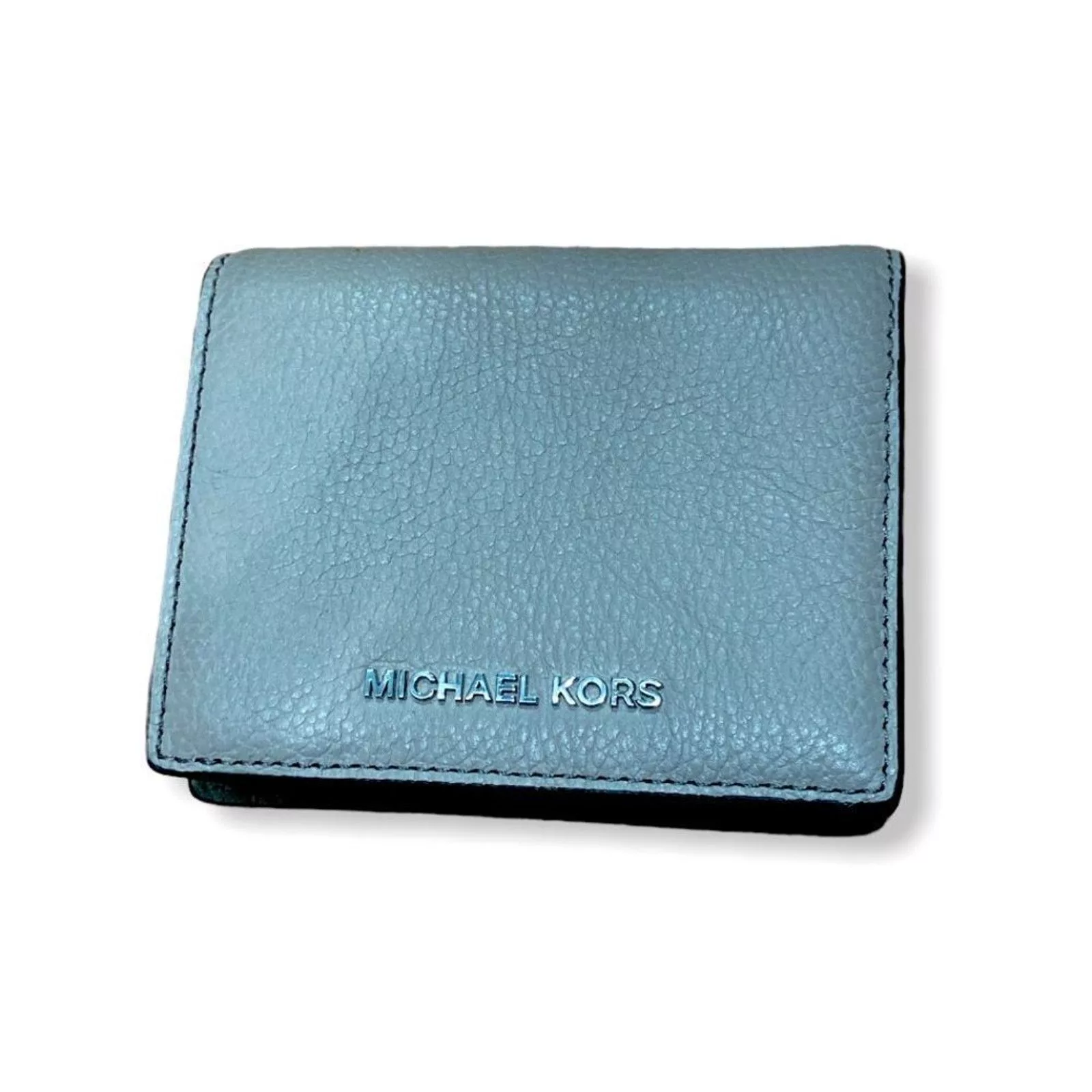 Michael Kors Wallets MICHAEL KORS Gray Pebbled Leather Bi-Fold Wallet Coin Purse
