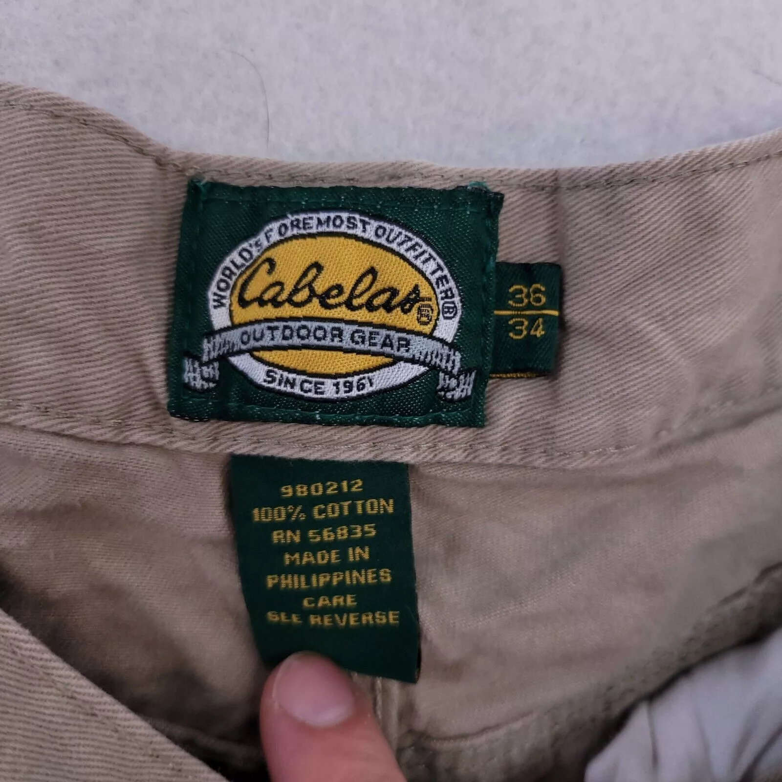 Cabelas Pants Cabelas Medium Wash Button Chino Pants Mens Size 33/34 Beige Brown